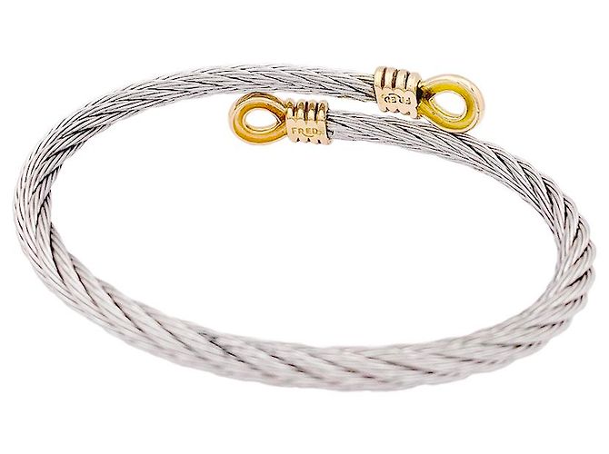 Pulseira Fred 'Force 10', ouro e aço. - vista 2