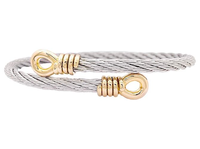 Pulseira Fred 'Force 10', ouro e aço. - vista 3