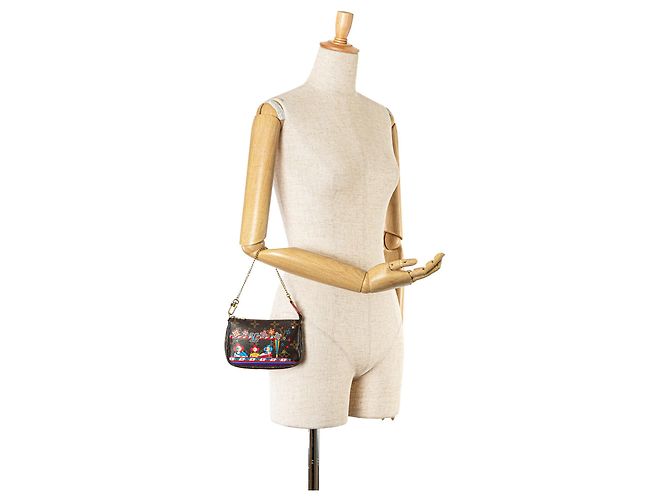 Borsa a Spalla Pochette Accessoires Vivienne Natale Mini Monogramma Marrone Louis Vuitton - vista 7
