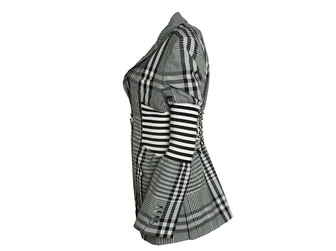 Schwarz-weißer karierten Blazer von Burberry - Ansicht 2