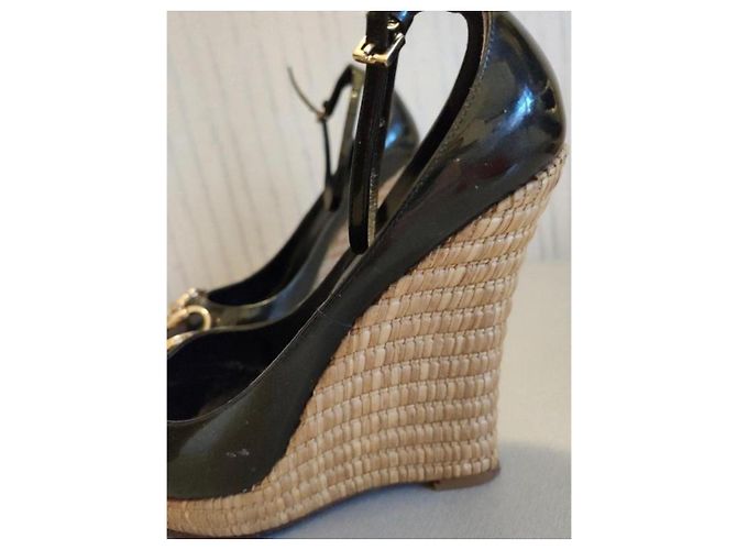 Marmont Décolleté con zeppa in suede nero Gucci - vista 4