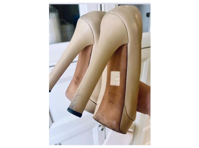 Marmont Gucci Lederpumps Beige - Ansicht 4
