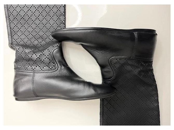 Marmont Botas negras de cuero hasta la rodilla Gucci Negro - vista 4