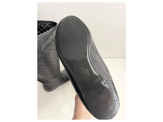 Marmont Botas negras de cuero hasta la rodilla Gucci Negro - vista 5