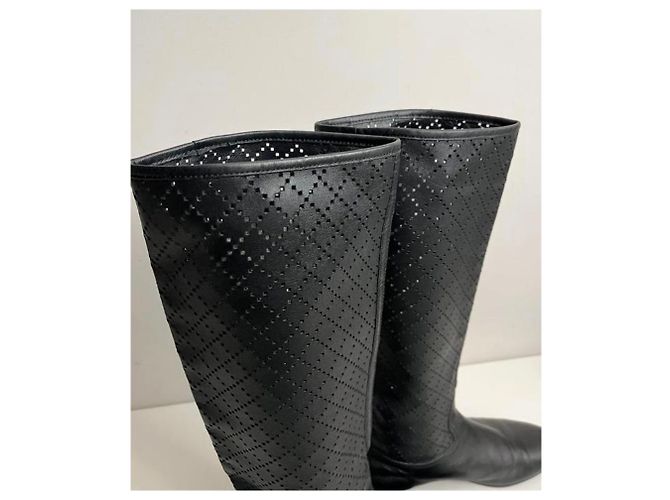 Marmont Botas negras de cuero hasta la rodilla Gucci Negro - vista 6