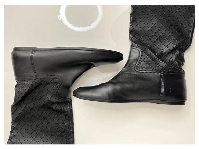 Marmont Botas negras de cuero hasta la rodilla Gucci Negro - vista 7