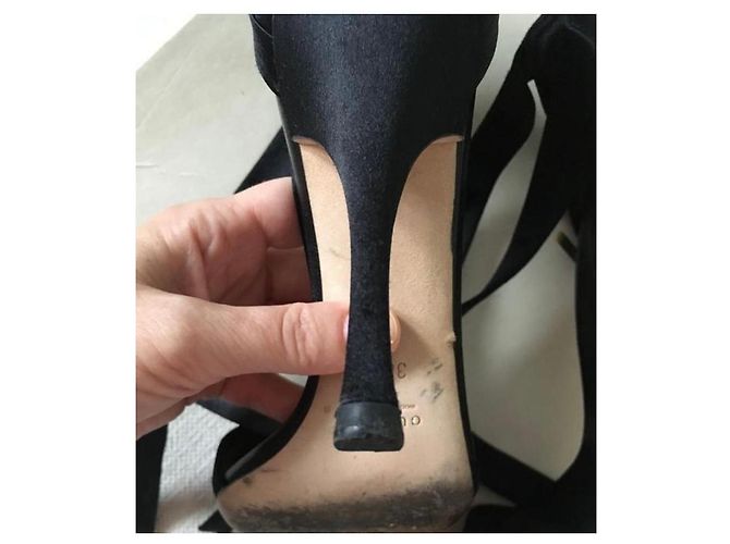 Marmont Sandales Gucci avec accents en satin et nœud Noir - vue 5