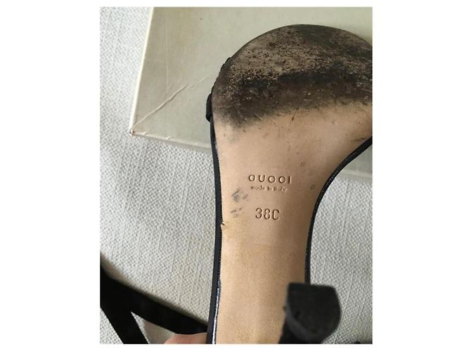 Marmont Sandales Gucci avec accents en satin et nœud Noir - vue 6