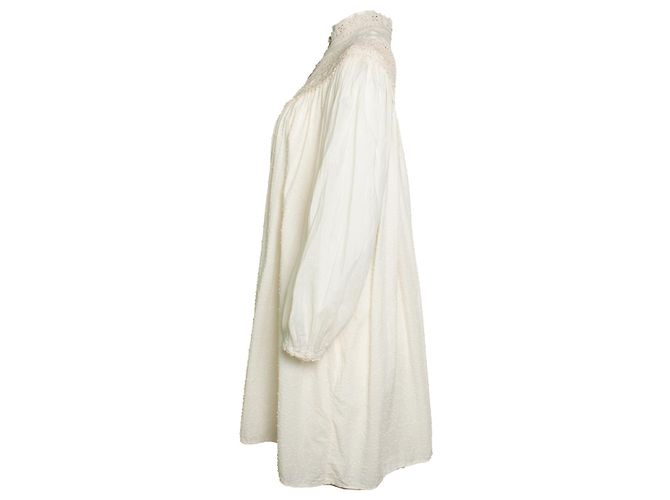 Forte Forte Mini-Punktkleid mit Häkel-Details Weiß Roh - Ansicht 2