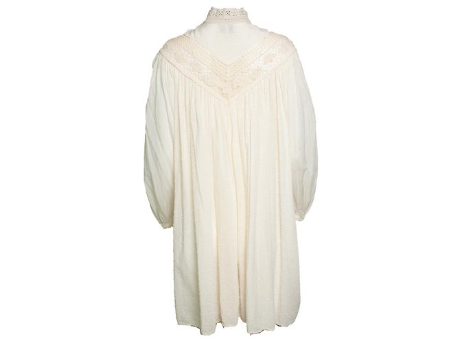 Forte Forte Mini-Punktkleid mit Häkel-Details Weiß Roh - Ansicht 3