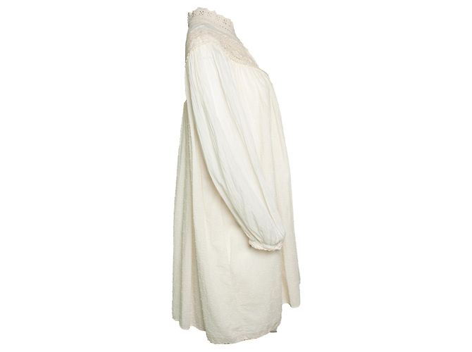 Forte Forte Mini-Punktkleid mit Häkel-Details Weiß Roh - Ansicht 4