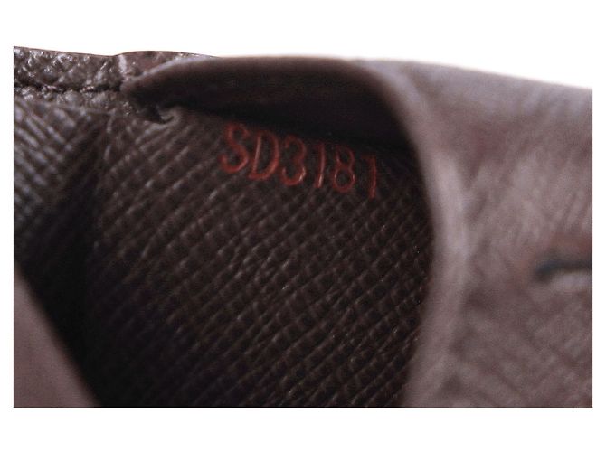Louis Vuitton Damier Ebene Multiple Wallet in Brown Canvas Red - view 11