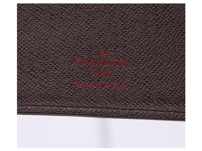 Louis Vuitton Damier Ebene Multiple Wallet in Brown Canvas Red - view 12