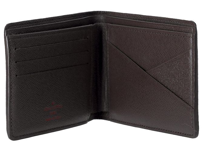 Louis Vuitton Damier Ebene Multiple Wallet in Brown Canvas Red - view 2
