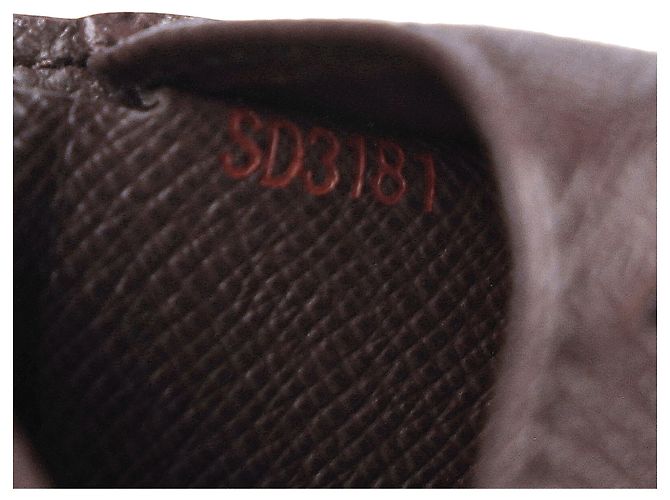 Louis Vuitton Damier Ebene Multiple Wallet in Brown Canvas Red - view 5