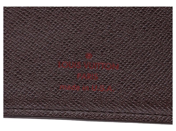 Louis Vuitton Damier Ebene Multiple Wallet in Brown Canvas Red - view 6