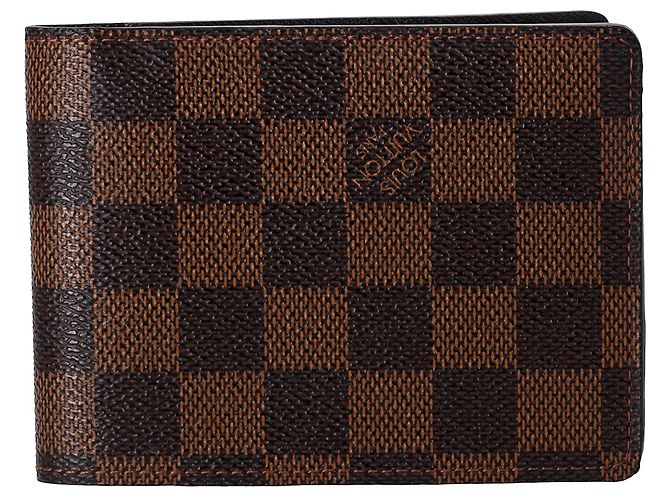Louis Vuitton Damier Ebene Multiple Wallet in Brown Canvas Red - view 7