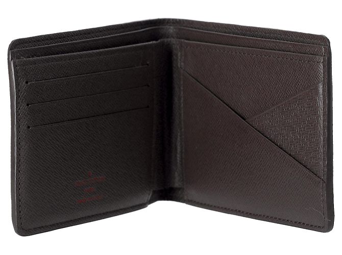 Louis Vuitton Damier Ebene Multiple Wallet in Brown Canvas Red - view 8