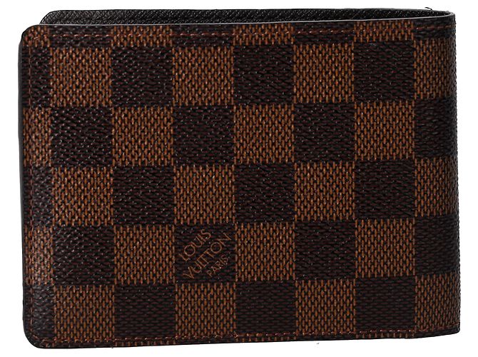 Louis Vuitton Damier Ebene Multiple Wallet in Brown Canvas Red - view 9
