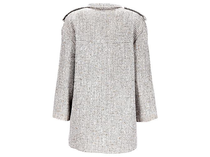 Timeless Abrigo de tweed de doble botonadura Chanel en lana blanca - vista 3