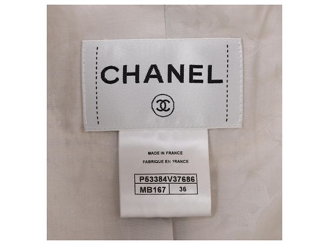 Timeless Abrigo de tweed de doble botonadura Chanel en lana blanca - vista 4