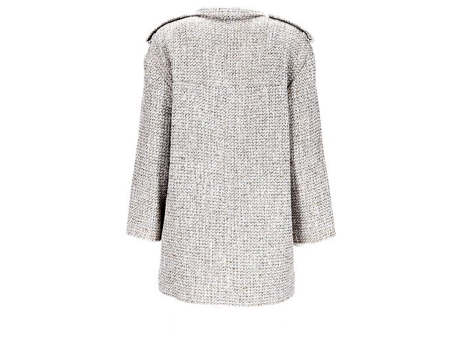 Timeless Abrigo de tweed de doble botonadura Chanel en lana blanca - vista 8