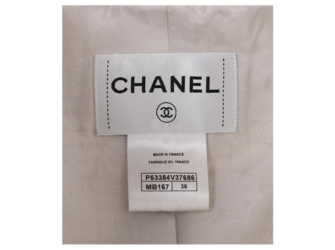 Timeless Abrigo de tweed de doble botonadura Chanel en lana blanca - vista 9
