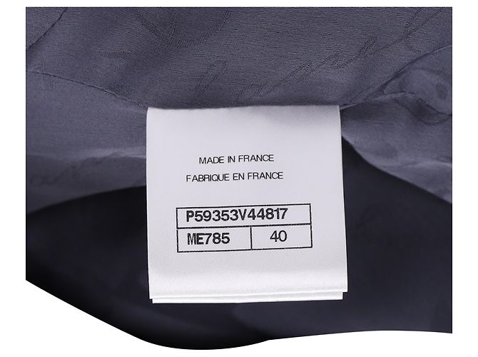 Timeless Chanel Double-Breasted Jacket in Grey Wool Black - view 5