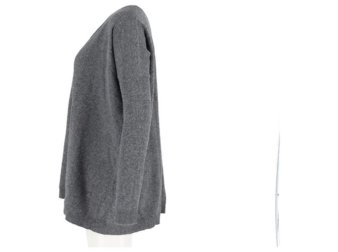 Suéter oversized de cuello en V de lana gris de Prada - vista 5