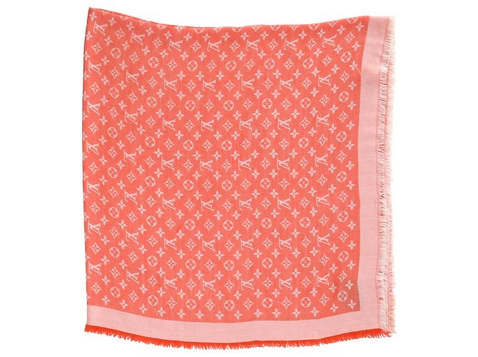 Sciarpa in seta Monogram Louis Vuitton arancione Corallo - vista 2