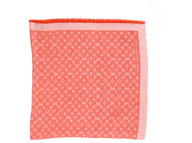 Sciarpa in seta Monogram Louis Vuitton arancione Corallo - vista 5