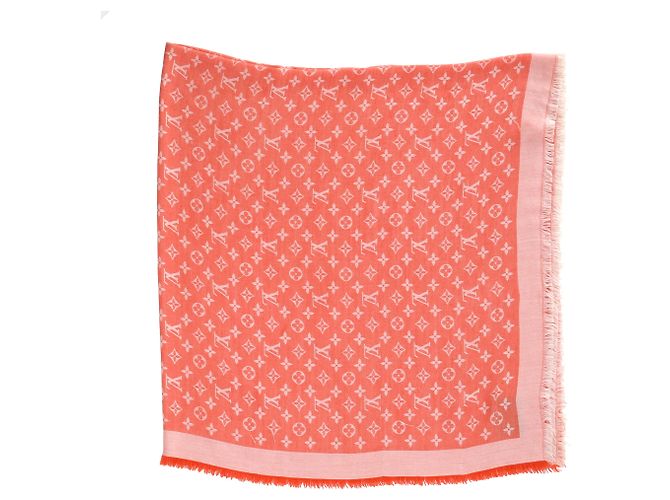 Sciarpa in seta Monogram Louis Vuitton arancione Corallo - vista 6