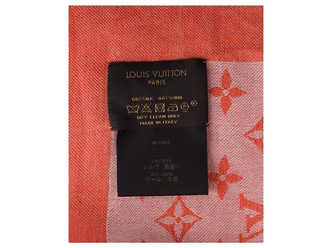 Sciarpa in seta Monogram Louis Vuitton arancione Corallo - vista 7