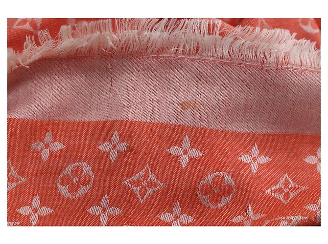 Sciarpa in seta Monogram Louis Vuitton arancione Corallo - vista 8