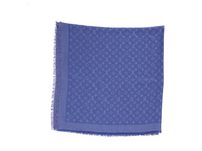 Sciarpa in seta blu Monogram di Louis Vuitton - vista 5