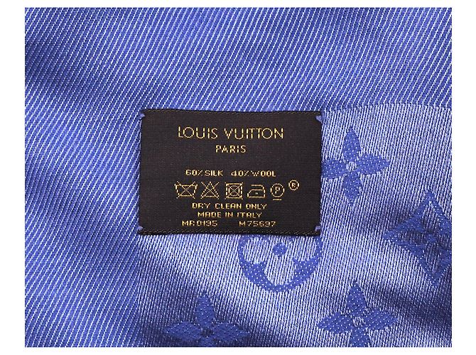 Sciarpa in seta blu Monogram di Louis Vuitton - vista 6