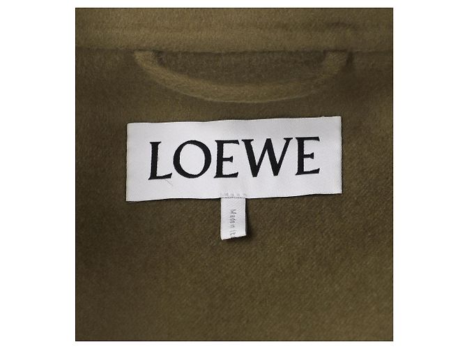 Casaco com cinto Loewe em mistura de lã e caxemira oliva - vista 10