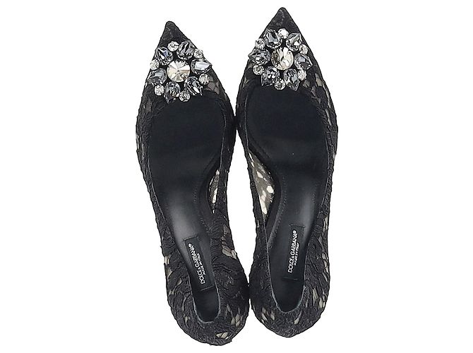 Décolleté in pizzo arcobaleno Dolce & Gabbana con spilla in rayon nero - vista 2