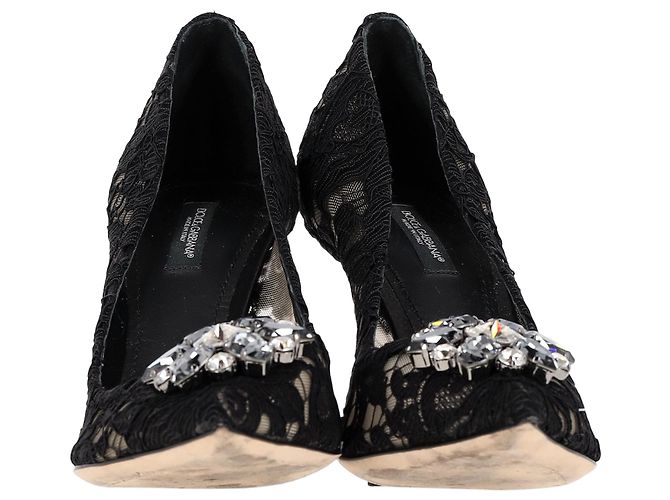 Décolleté in pizzo arcobaleno Dolce & Gabbana con spilla in rayon nero - vista 3