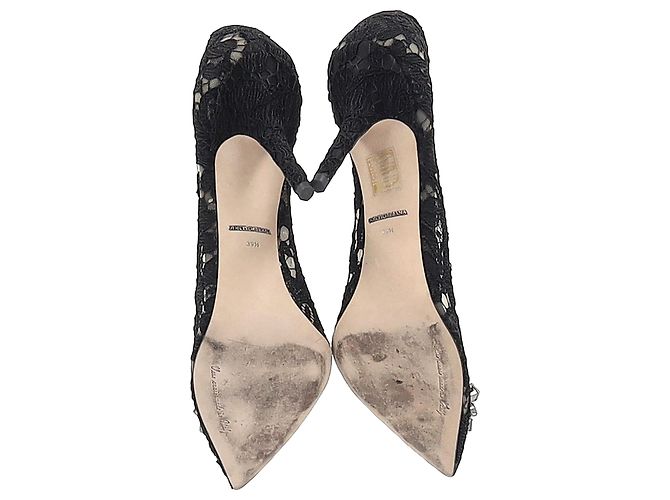 Décolleté in pizzo arcobaleno Dolce & Gabbana con spilla in rayon nero - vista 6