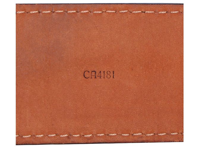 Cinturón Monogram Initiales Louis Vuitton en lona marrón Castaño Roja - vista 10