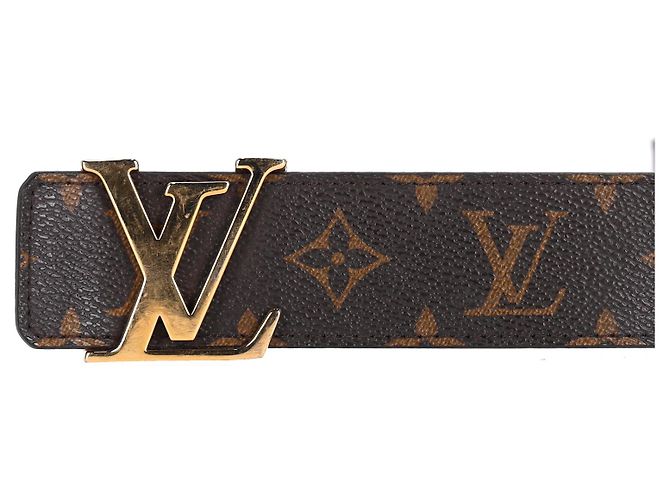 Cinturón Monogram Initiales Louis Vuitton en lona marrón Castaño Roja - vista 18