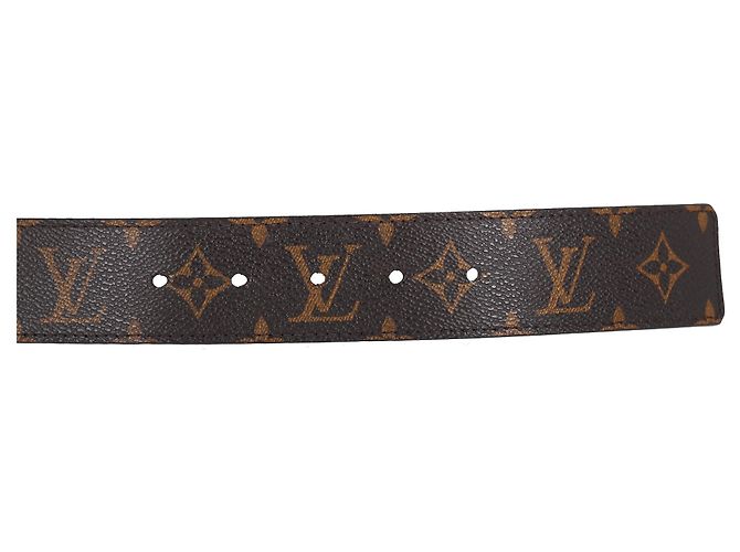 Cinturón Monogram Initiales Louis Vuitton en lona marrón Castaño Roja - vista 19