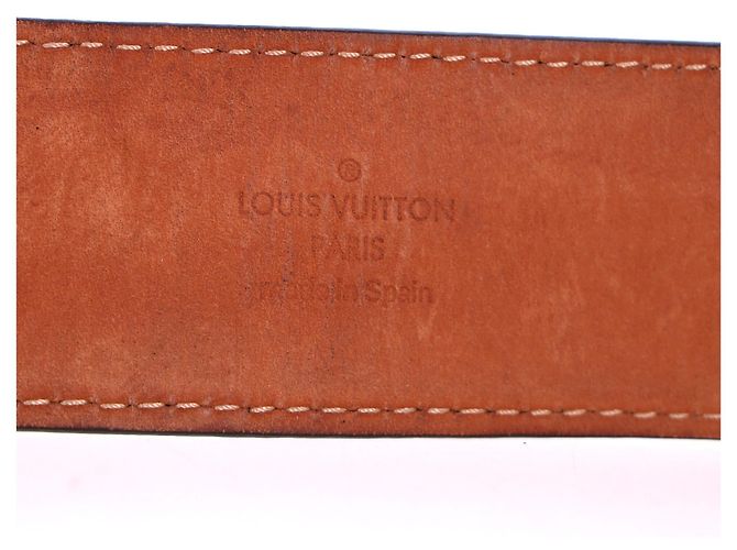 Cinturón Monogram Initiales Louis Vuitton en lona marrón Castaño Roja - vista 20