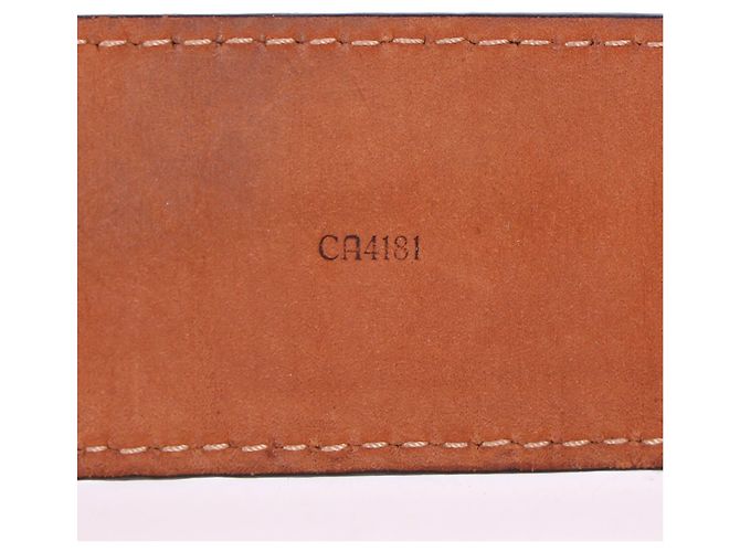 Cinturón Monogram Initiales Louis Vuitton en lona marrón Castaño Roja - vista 21