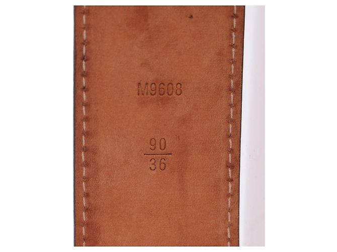 Cinturón Monogram Initiales Louis Vuitton en lona marrón Castaño Roja - vista 22
