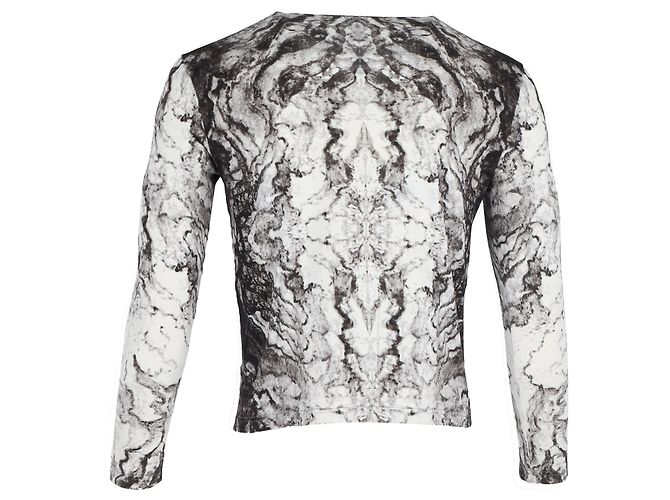 Camiseta de manga larga con estampado de calavera Alexander McQueen en algodón blanco - vista 3