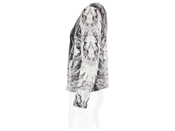 Camiseta de manga larga con estampado de calavera Alexander McQueen en algodón blanco - vista 5