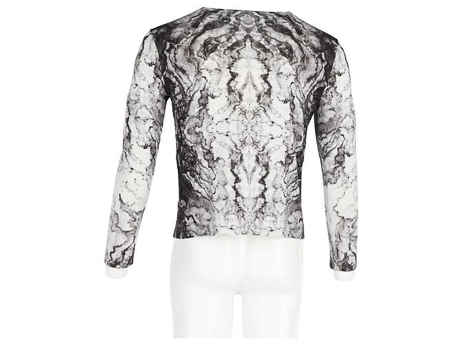 Camiseta de manga larga con estampado de calavera Alexander McQueen en algodón blanco - vista 6
