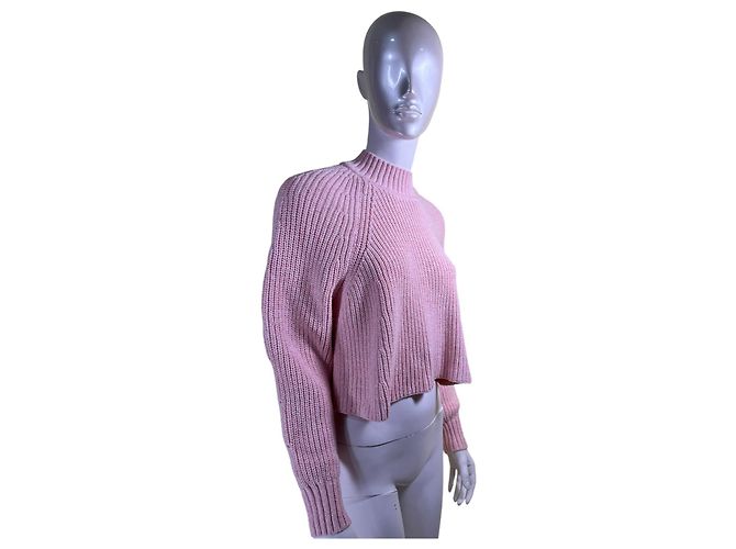 Club Monaco Rosa Crop-Pullover aus Baumwolle Pink - Ansicht 2